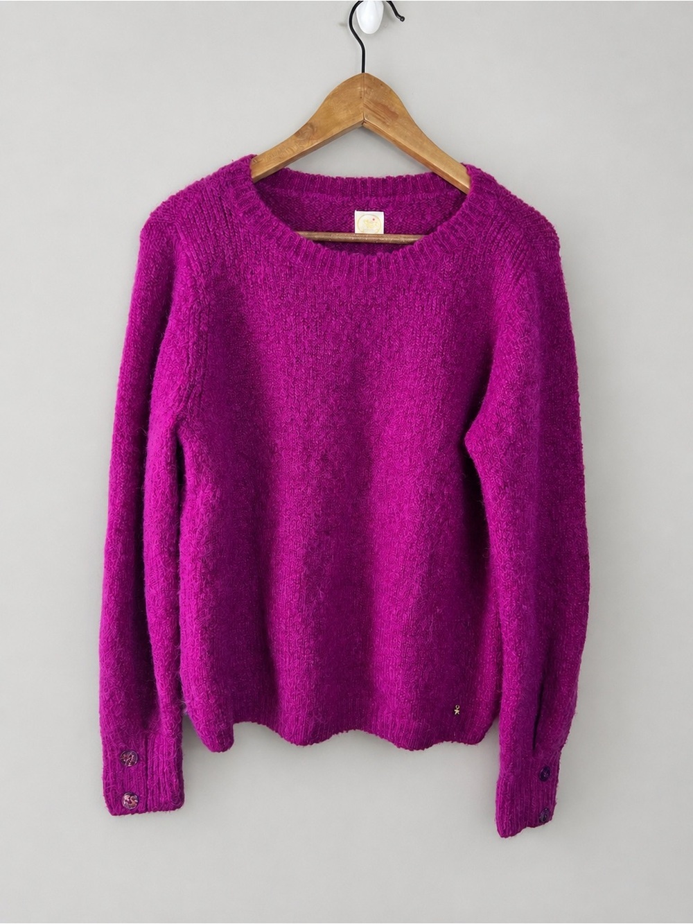 Des Petits Hauts Darcy Sweater Fuchsia Pullover Size Small Kid Mohair Wool Blend